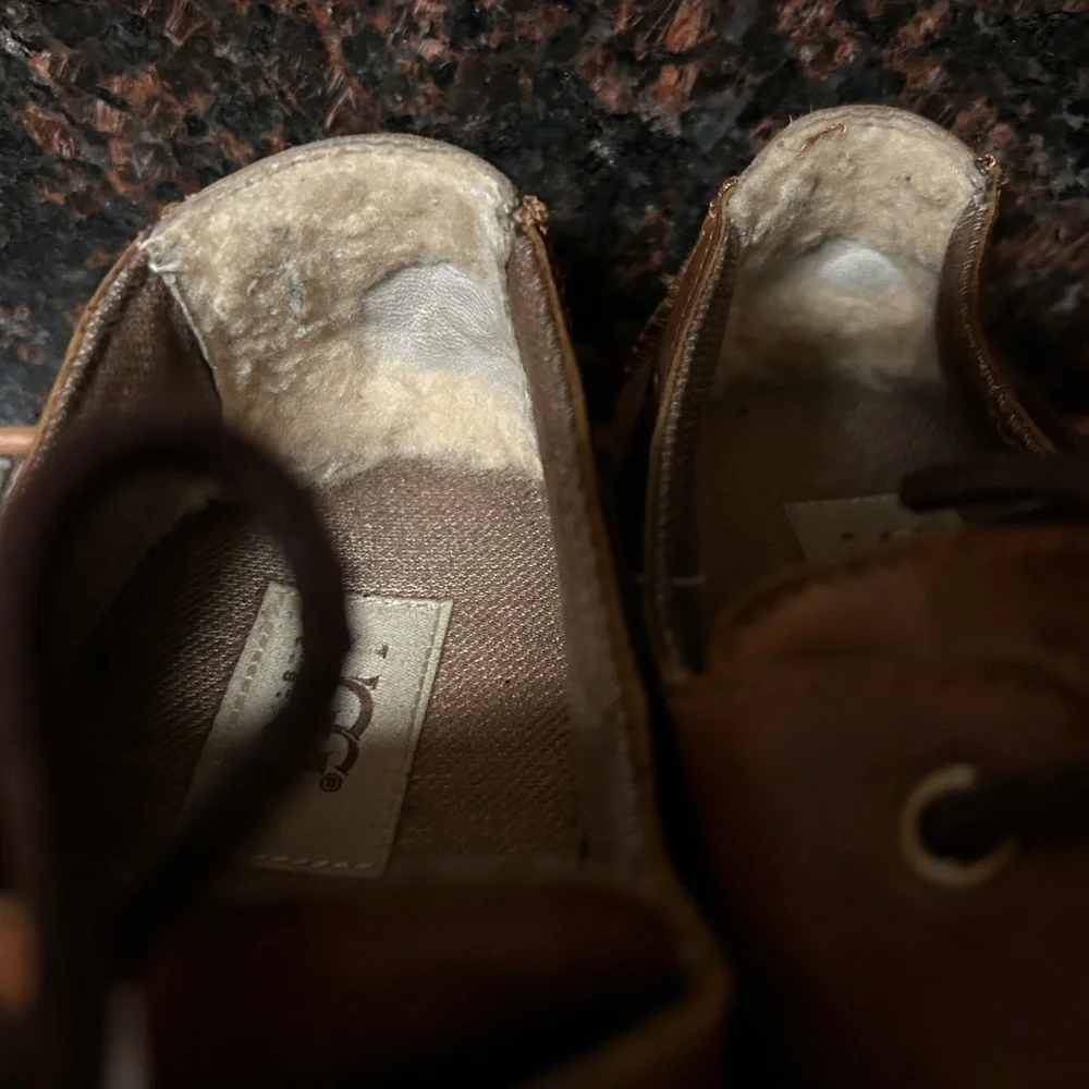 UGG Australia Boat Shoes Mens Brown Moc Toe Lace Up Leather size 10